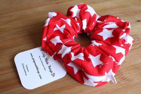 Red USA Star Zipper Scrunchie