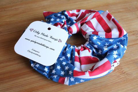 USA Flag Zipper Scrunchie