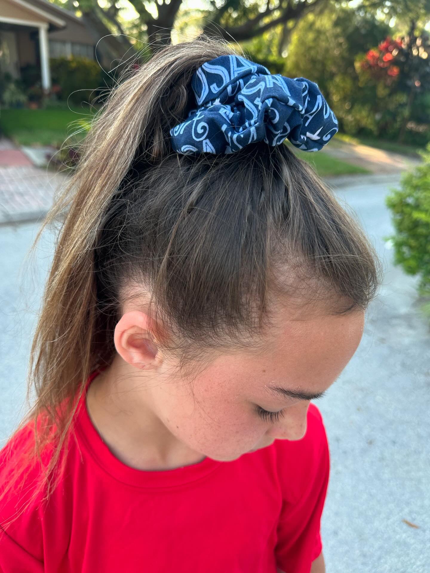 Blue USA Zipper Scrunchie