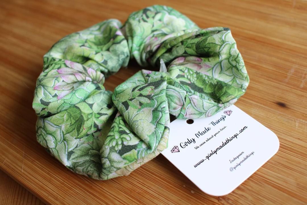 Succulent Zipper Scrunchie