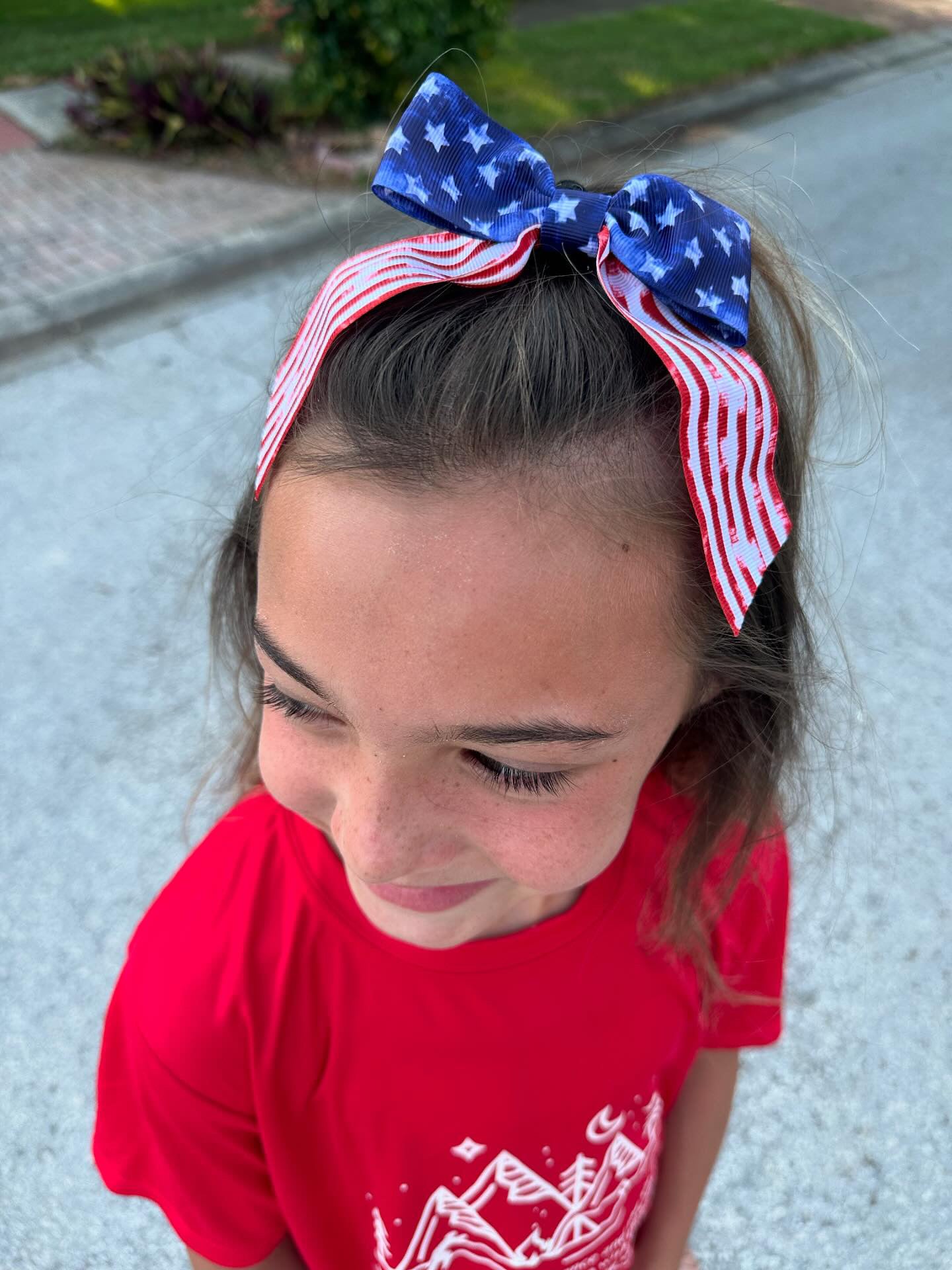 USA Flag Hair Bow