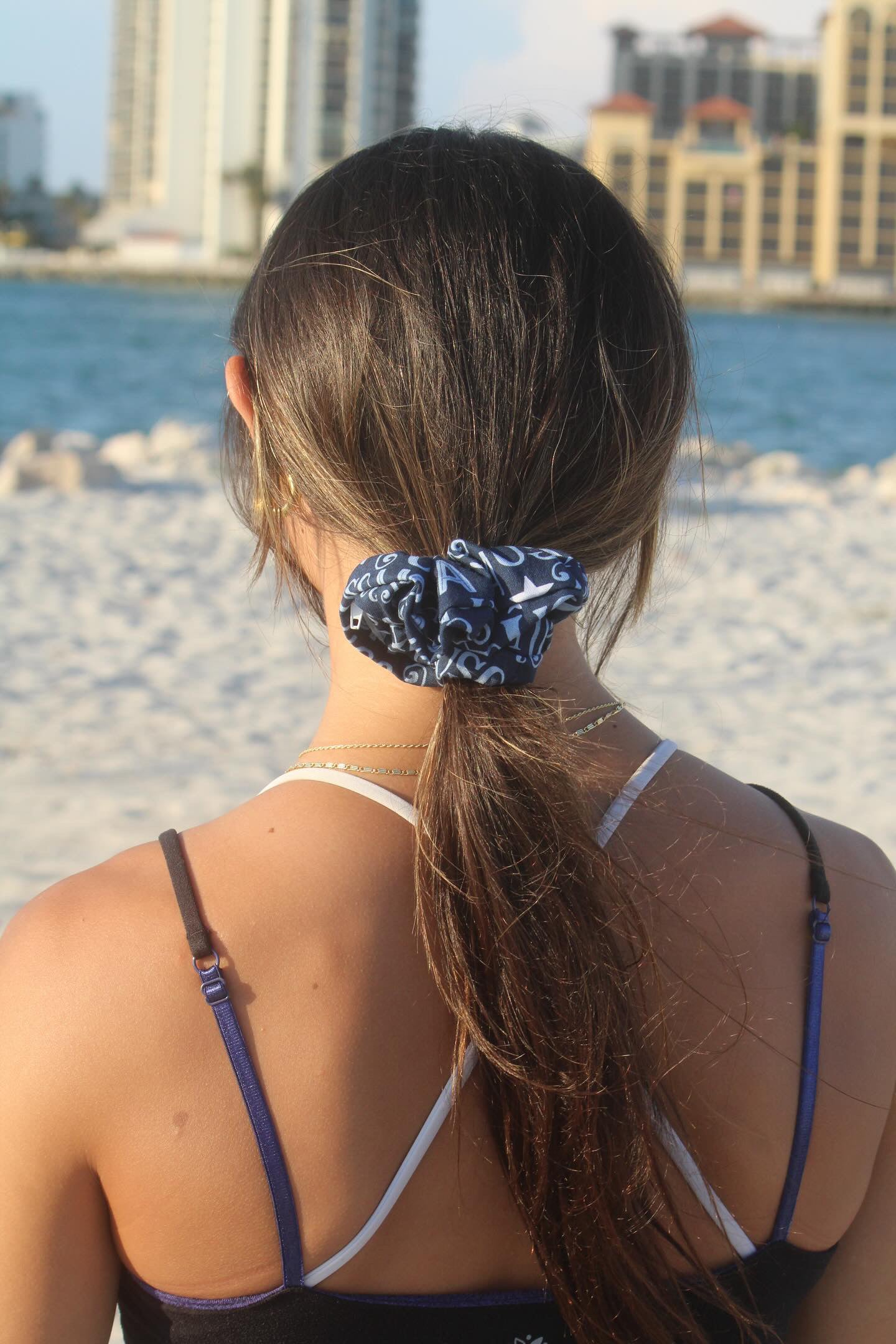 Blue USA Zipper Scrunchie