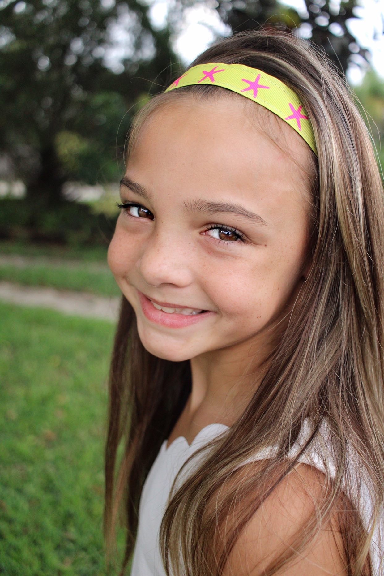 Yellow Pink Starfish Headband