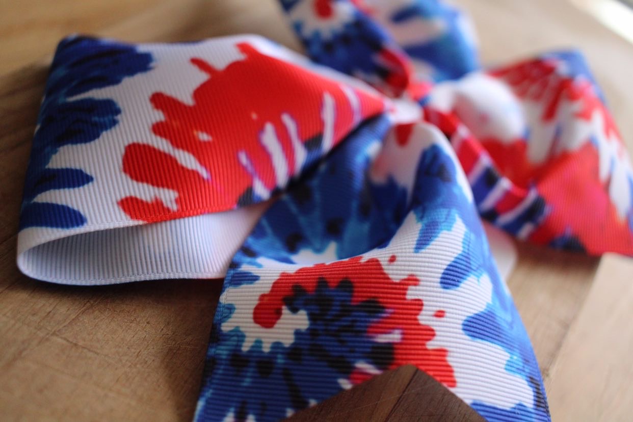 Patriotic Tie Dye Hair Bow