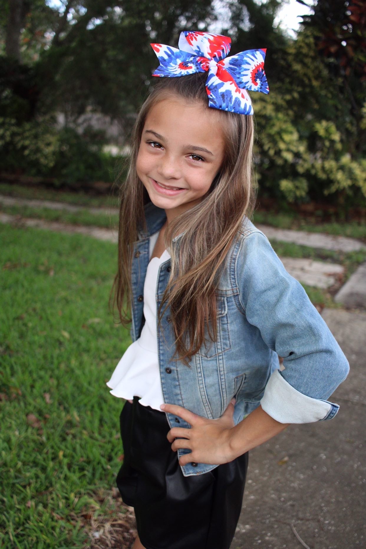 Patriotic Tie Dye Hair Bow