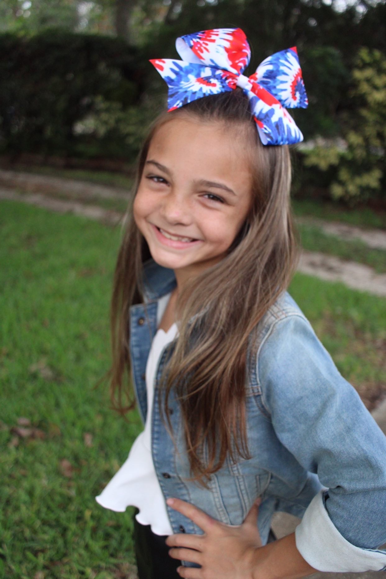 Patriotic Tie Dye Hair Bow