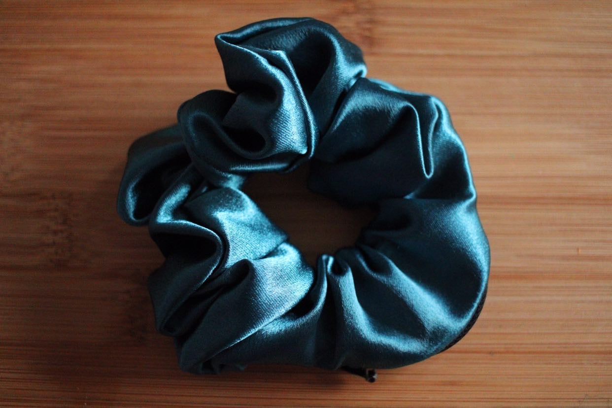 Forest Satin Zipper Scrunchie