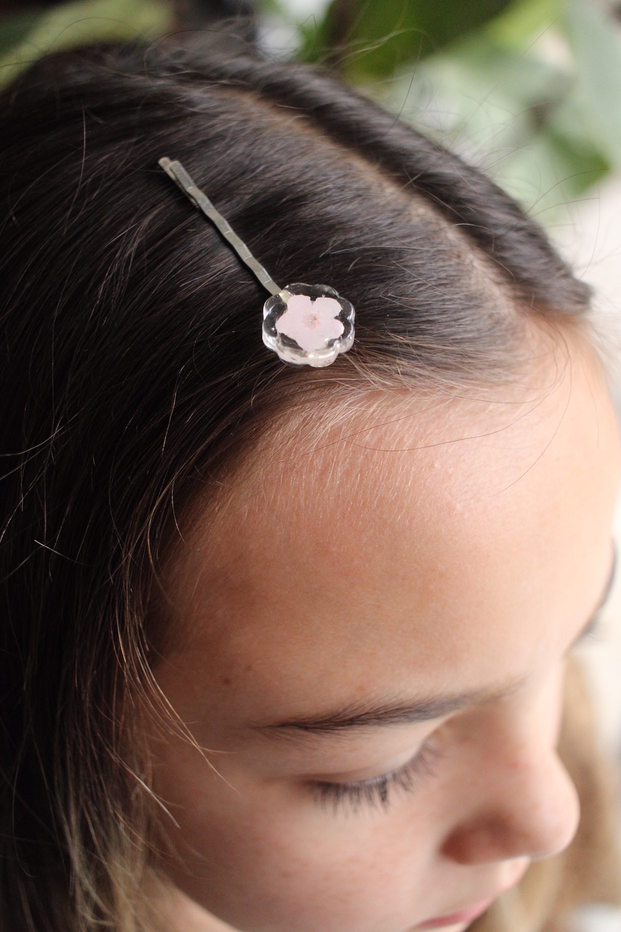 Pink Dried Flower Bobby Pin Set