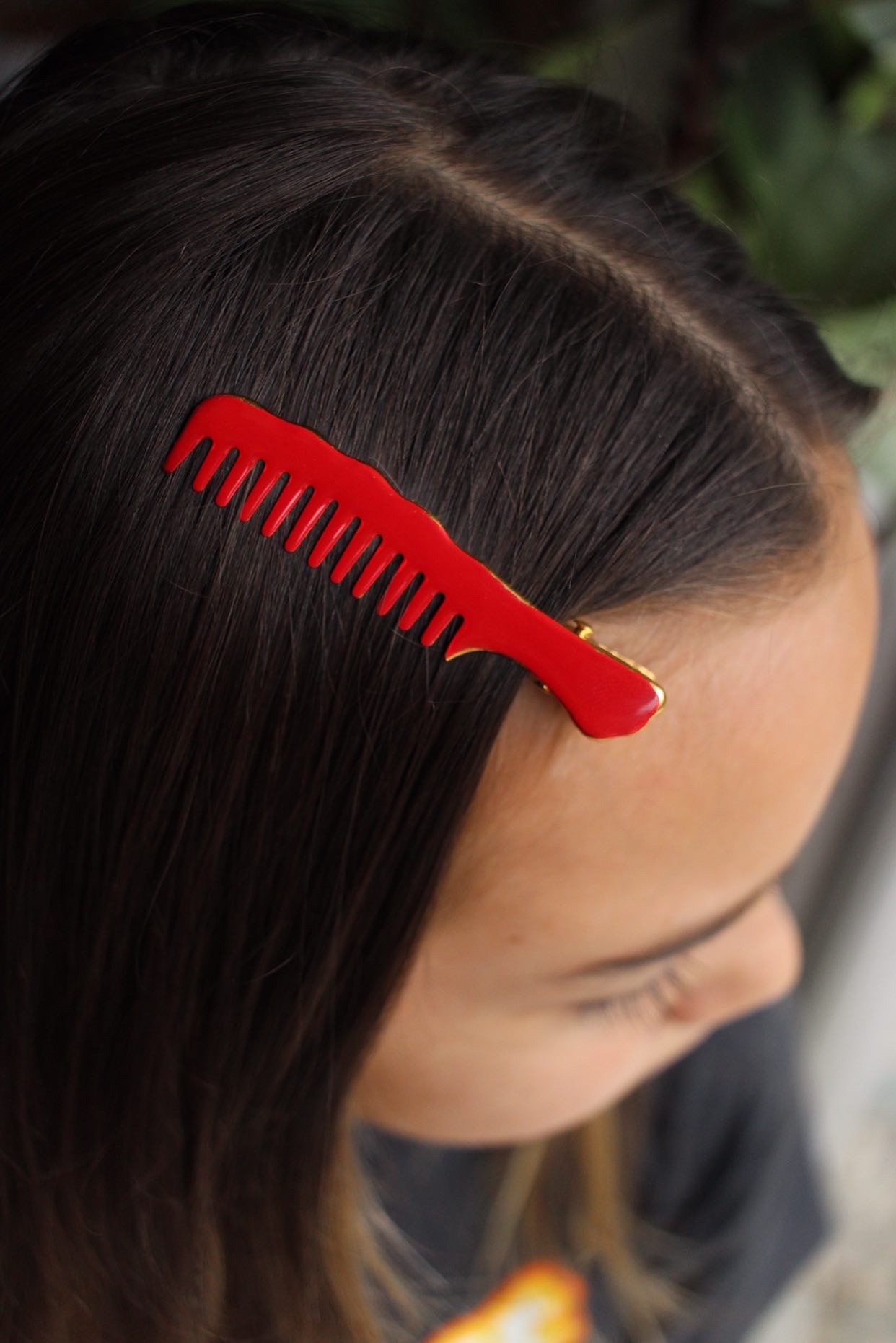 Red Comb Hair Clip