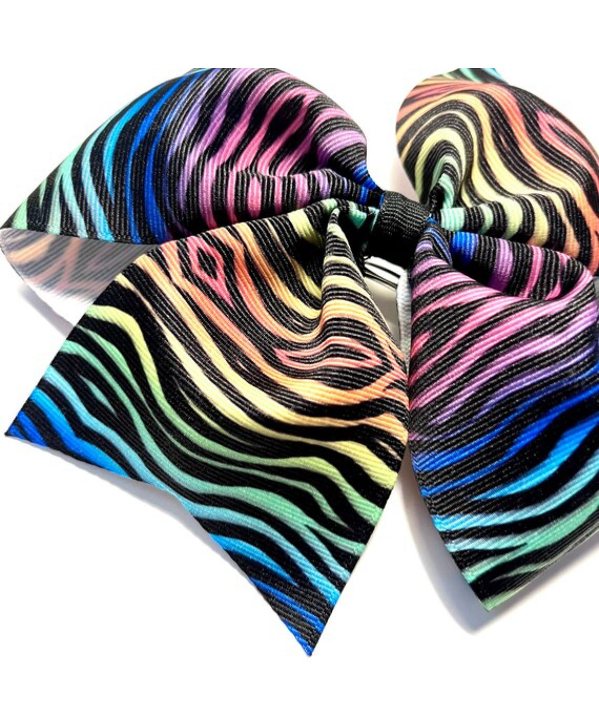 Rainbow Zebra Hair Bow