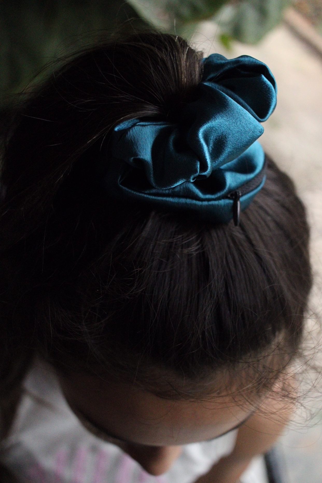 Forest Satin Zipper Scrunchie