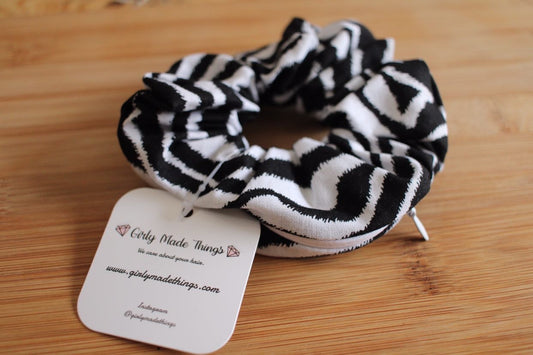 Zebra Print Zipper Scrunchie